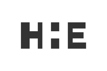 Obraz premium HHE logo design. Initial letter H H E bold font style for tech startups, consulting, corporate branding. Creative company name, headlines typography identity, trendy logotype.