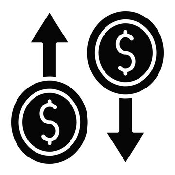 Increase and Decrease in Rate Icon