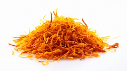 Dried Saffron Spice Isolated on White Background
