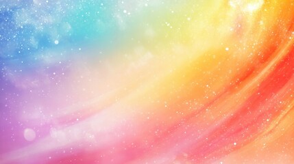 Vibrant rainbow flag with dreamy pastel background and ample copyspace for creative text or promotional content.