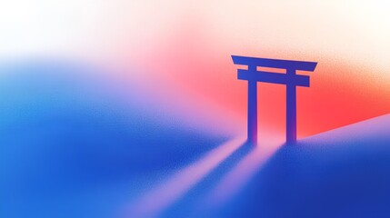 minimalistic gradient asian gate illustration