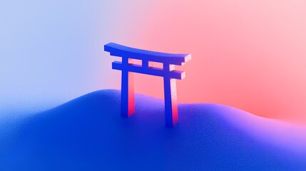 minimalistic gradient asian gate illustration
