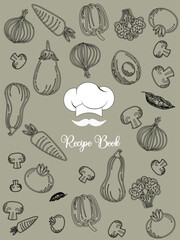 recipe cover design black & white