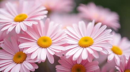 Obraz premium Beautiful Pink Daisies in Bloom with Soft Focus