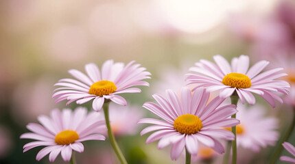 Obraz premium Beautiful Pink Daisies in Bloom with Soft Focus
