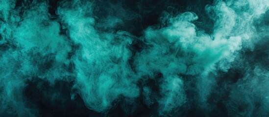 Fototapeta premium Vivid green smoke billowing against a dark backdrop creating a dramatic visual with ample space for customizable text or graphics