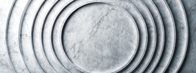 White marble background with circular patterns and ample space for text or graphic design elements
