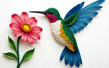 Fototapeta premium bird of paradise quilled style