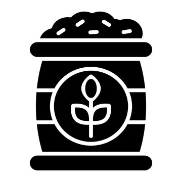 black bag of soil with plant symbol clip art preview