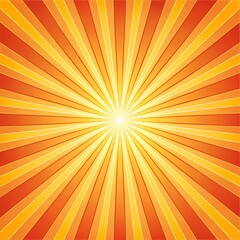Orange Sunburst Background with Bright Rays