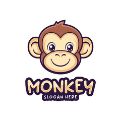 Head Monkey Mascot logo design concept vector. Creative Monkey Logo Design Template.