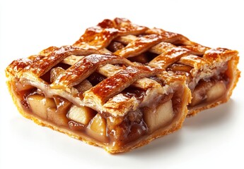 Delicious Apple Pie Slice with Flaky Golden Crust and Rich Caramel Filling Perfect for Dessert Lovers and Food Photography Enthusiasts