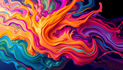 A digital artwork of swirling paint strokes in vivid colors, high-energy motion, expressive and visually dynamic