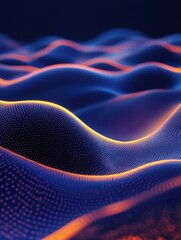 Obraz premium Abstract elegant luminous waves in a dusk to dawn gradient leading lines