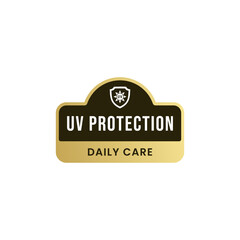 UV protection label vector isolated EPS. Best UV protection icon or label for product packaging design.