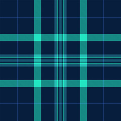 List plaid background pattern, menu texture tartan textile. Stylish seamless fabric check vector in dark and teal colors.