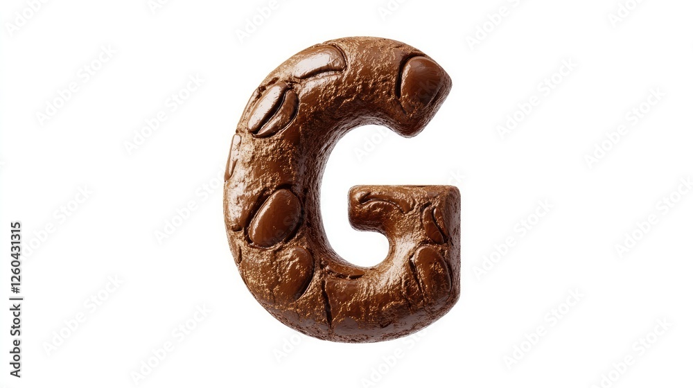 Fototapete elegant letter g designed in the shape of a coffee bean, crafted with smooth curves and rich brown t