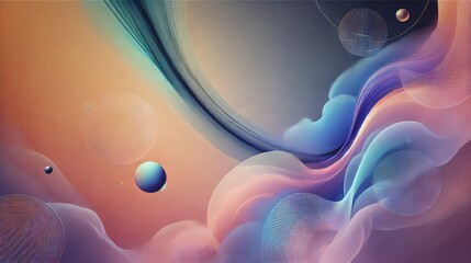 Abstract background with soft gradients and fluid shapes, creating a dreamy and futuristic aesthetic.