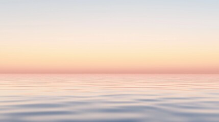 Obraz premium Pastel Sky over Calm Water: A serene and minimalist seascape featuring a soft, pastel-colored sky at dawn or dusk reflecting on the tranquil surface of the water.
