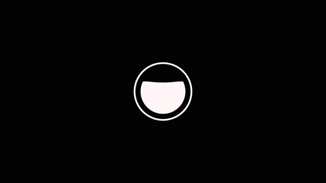 Fluid fill transparent counter in circle infographic motion graphics. Flat style loading animation. white color and black background.