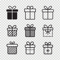 Collection of Gift Box Outlines – Modern Present Icon Pack