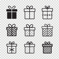 Collection of Gift Box Outlines – Modern Present Icon Pack