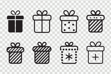 Collection of Gift Box Outlines – Modern Present Icon Pack