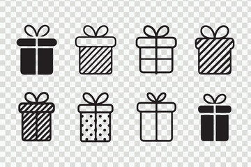 Collection of Gift Box Outlines – Modern Present Icon Pack