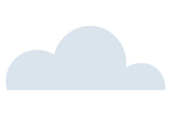 Simple light blue cloud illustration with rounded edges. Ideal for weather, technology, data storage, communication, environment, minimalistic design, and digital concepts. Flat color icon