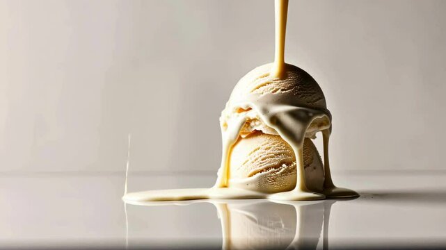 溶けかけのバニラアイスクリーム