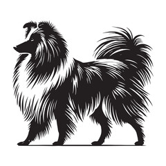 Simplistic Shetland Sheepdog silhouette ideal for creative branding - Shetland Sheepdog illustration - minimal Shetland Sheepdog vector - dog silhouette

