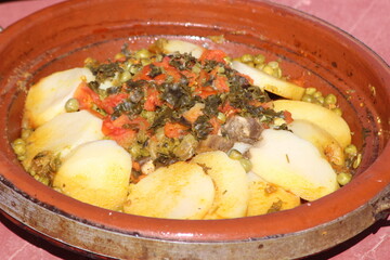 Fresh Tajine with Vegetables, Moroccan Tajine Close Up