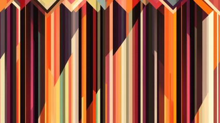 Dynamic Abstract Composition of Vertical Stripes with Geometric Accents