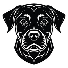 black Labrador retriever. Labrador retriever head vector silhouette isolated white background