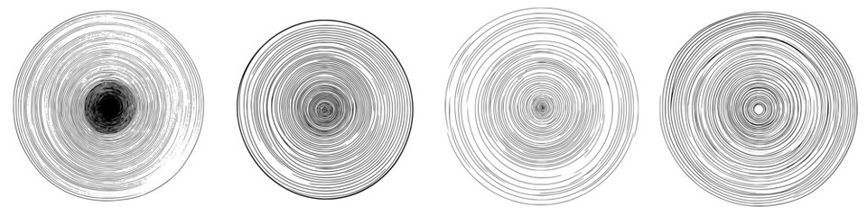 Obraz premium Hand-drawn vector illustration of concentric circular patterns showcasing intricate linework and artistic design