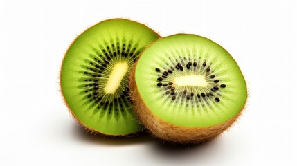 Isolated Kiwi on White Background Fresh Fruit Photography