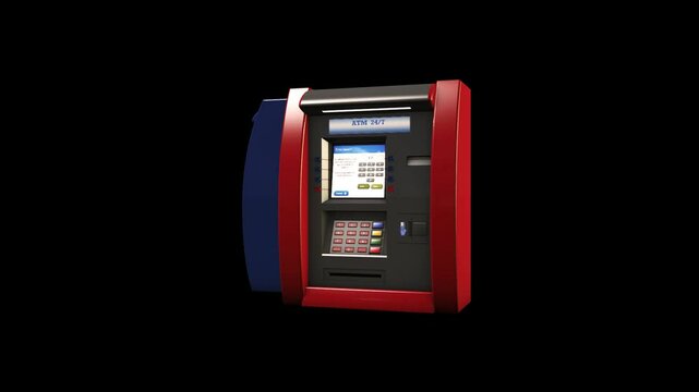 ATM machine, Cash machine, Automated teller machine, ATM Machine Rotation &ndash; 3D Animation