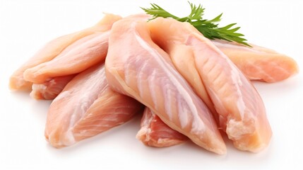 Fresh Chicken Wings on White Background