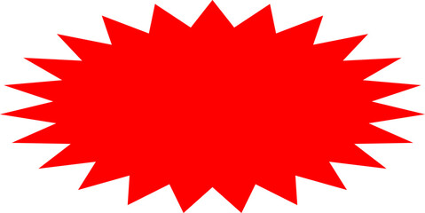 Starburst sticker set - collection of special offer sale oval and round shaped sunburst labels and badges. Promo stickers with star edges. Vector icons in Simple flat vintage style