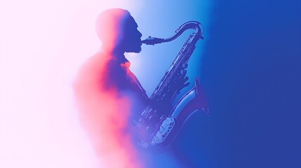 Obraz premium saxophone player minimalistic illustration
