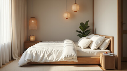 modern bedroom with bed