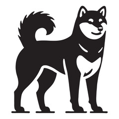 Well-defined Shiba Inu silhouette designed for pet-related branding - Shiba Inu illustration - minimal Shiba Inu vector - dog silhouette
