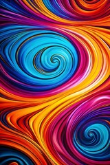 Obraz premium dynamic swirl pattern with vivid and contrasting psychedelic colors