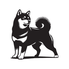 Artistic Shiba Inu silhouette perfect for logos and visual design - Shiba Inu illustration - minimal Shiba Inu vector - dog silhouette
