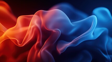 Fototapeta premium An abstract digital artwork displaying flowing waves of red and blue colors, creating a mesmerizing visual effect. Ideal for backgrounds, designs, or artistic projects.