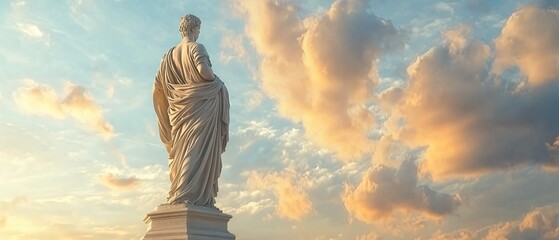 Majestic Statue Towering Over City Skyline