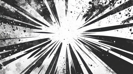 Playful grayscale backdrop with jagged bursts and retro halftones