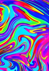 dynamic swirl pattern with vivid and contrasting psychedelic colors