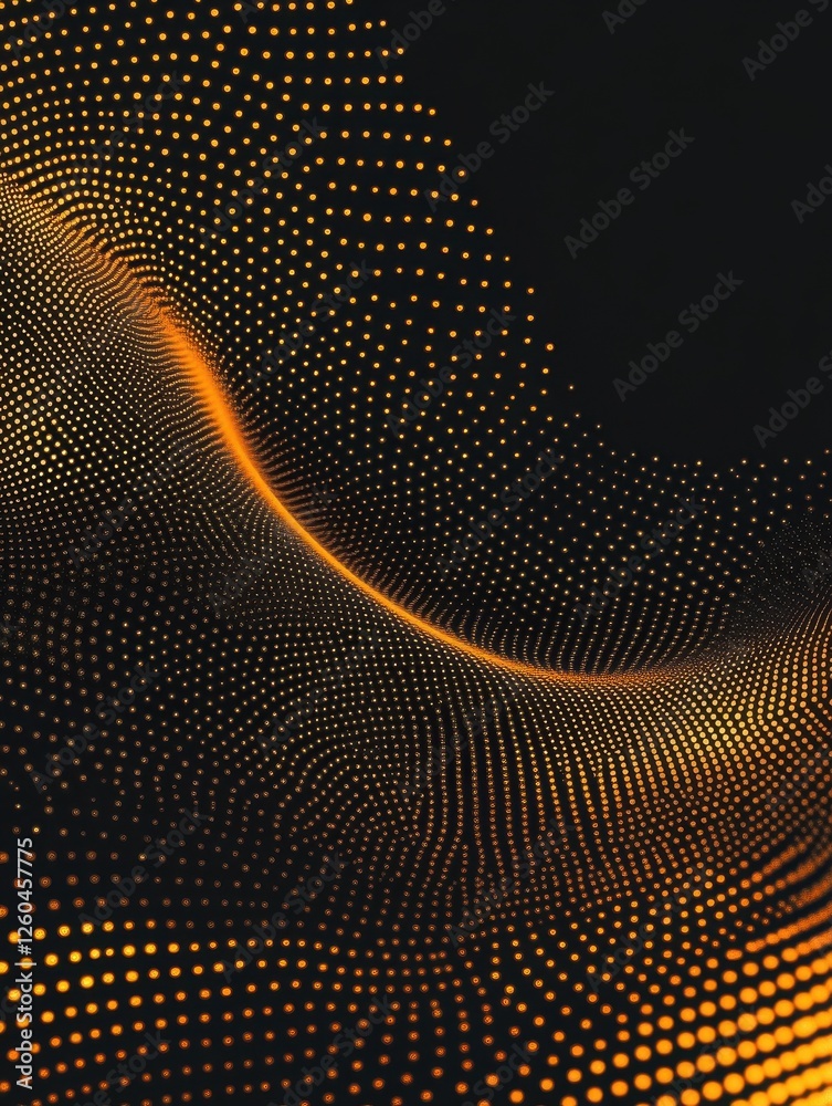 Poster futuristic abstract wave dot particle background isolate, abstract background with a wave of dots on