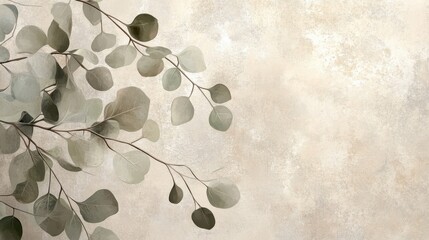 Elegant floral wallpaper featuring soft leaves and flowers in muted tones